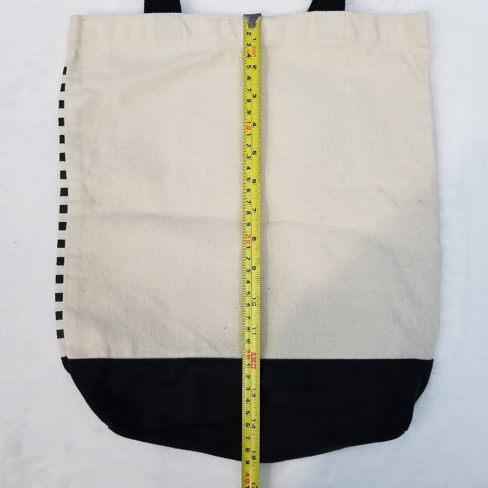 Boston Terrier striped 100% cotton tote bag - Picture 4 of 9